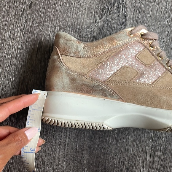 Hogan Beige Pink Glitter Woman’s interactive lace up Sneakers (39 1/2) - Picture 15 of 15